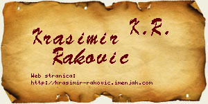 Krasimir Raković vizit kartica